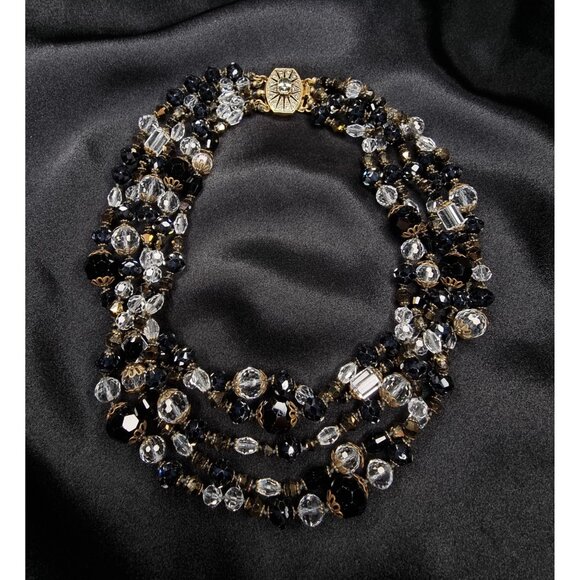 Rare Find Vintage 80s-90s Multi-Strand Glass Beaded Necklace - Picture 6 of 6
